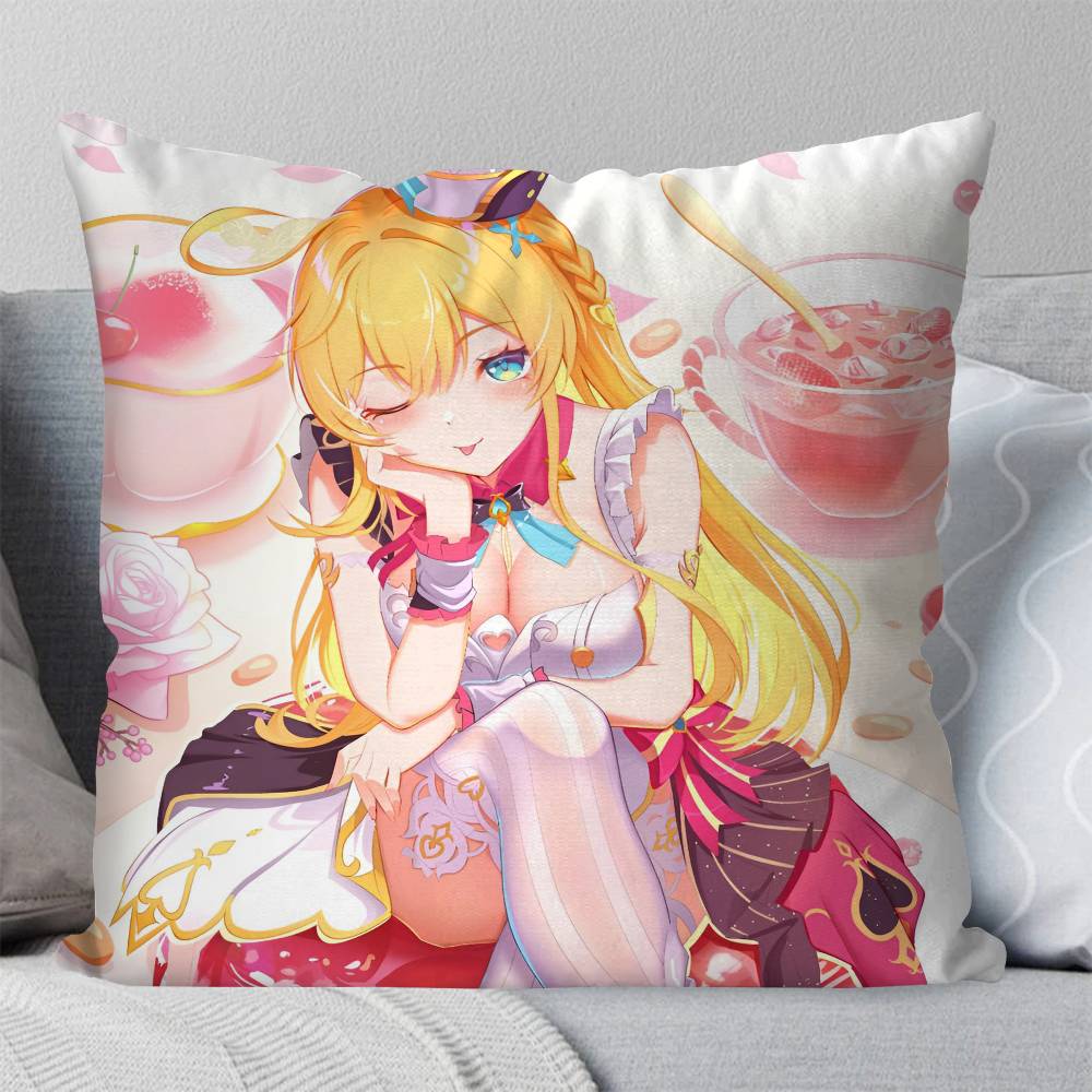 Game Genshin Impact Escoffier Pillow Case Square Pillow Bedroom Sofa Leisure Comfort Cushion Car Living Room Home Decoration