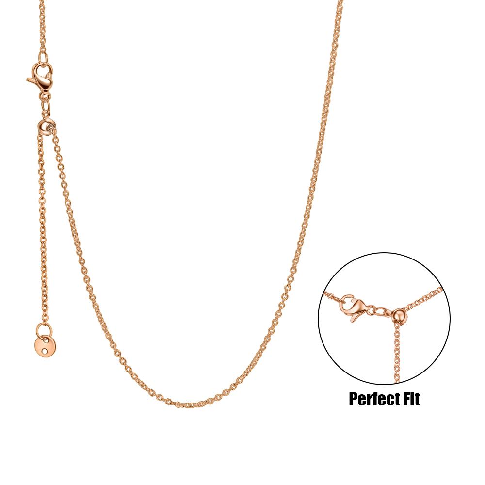 S925 Silver Minimalist Necklace for Women Elegant Rose Gold Chain Party Jewelry Gift