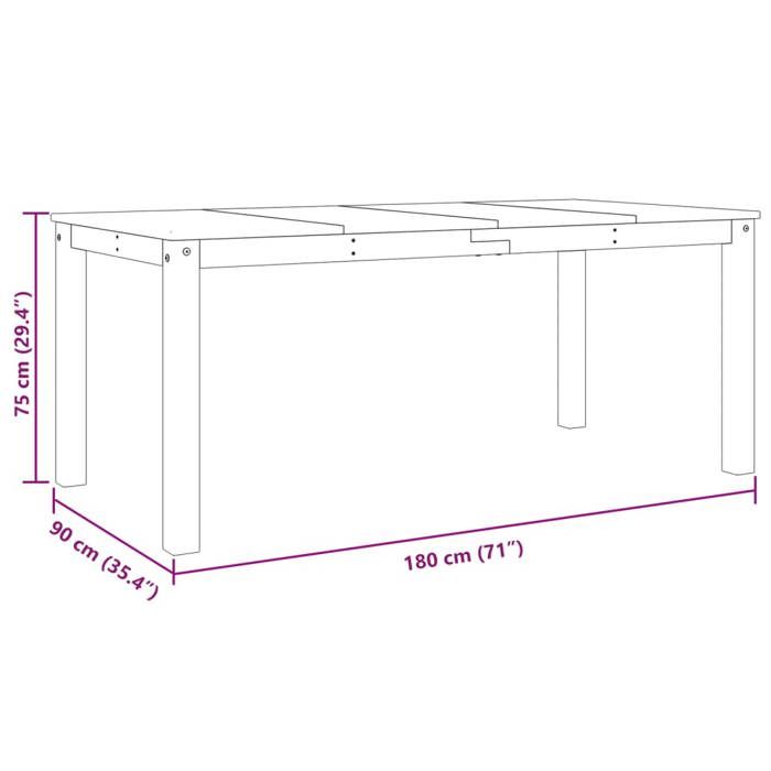 VidaXL Dining Table Panama White 180x90x75 Cm Solid Pine Wood, Dining Room Table, Dinner Table, Dining Furniture, 4005710