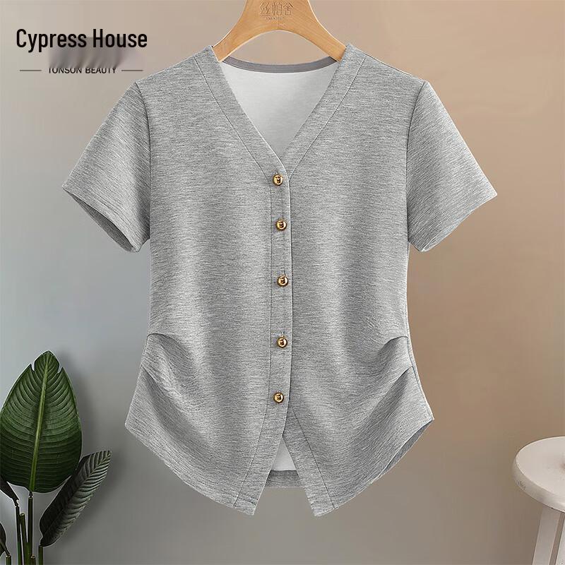 

Sibaishe Women s V-Neck Slim-Fit Short-Sleeve T-Shirt M