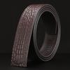 Men's 3.5" Wide Retro Cowhide Leather Belt, Automatic Buckle, Buckle-Free Option