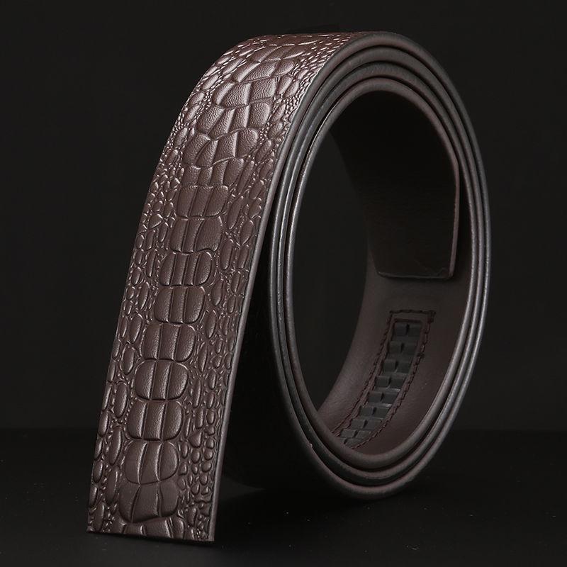 Men's 3.5" Wide Retro Cowhide Leather Belt, Automatic Buckle, Buckle-Free Option