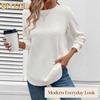 Women's Fashion Casual Solid Color Print Long Sleeve O-Neck Blouses & Shirts
