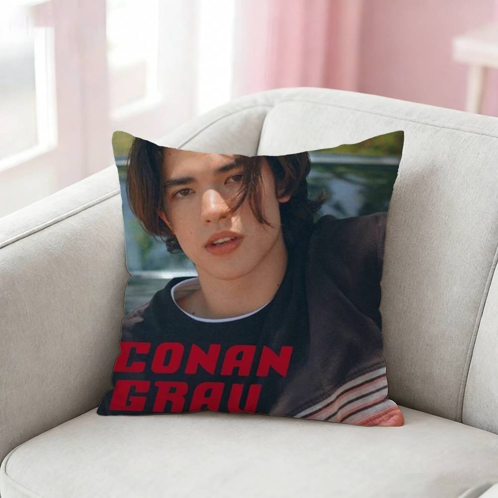CConan Gray Wishbone Pillow Case Pattern Printed Pillowcase For Living Room Sofa Cushion Cover