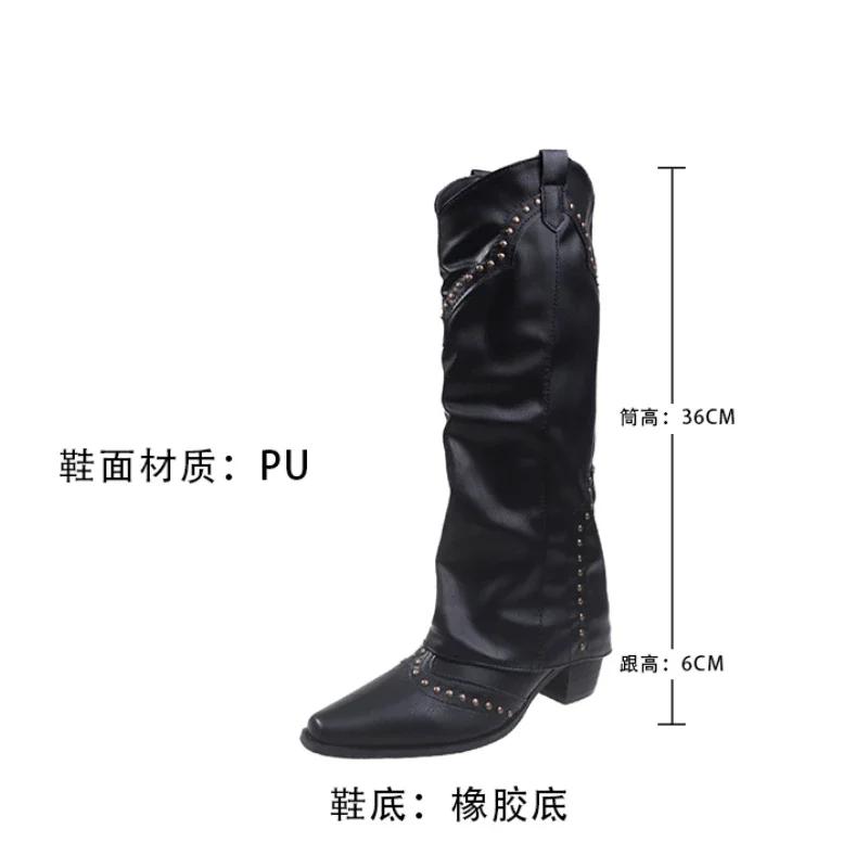 Fashion Brown Long Boots WomenThigh High Heels Fashion Back Zippers Long Knight Booties Ladies Thick Sole Girl Shoes Platform Boots