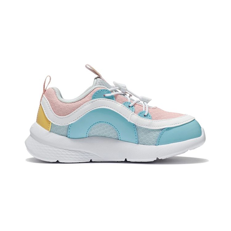 Li Ning Comfortable Non-Slip Shock Absorbing Wear-Resistant Casual Shoes Kids Sneakers Blue Pink YKNS018-2