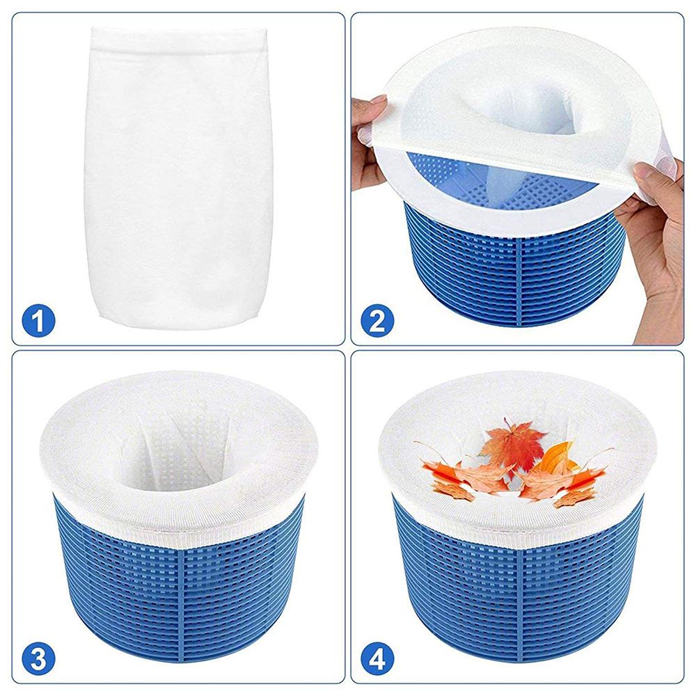 5Pcs Pool Skimmer Socks Nylon Filter Net Debris Bag Basket Liner for Swimming Pool
