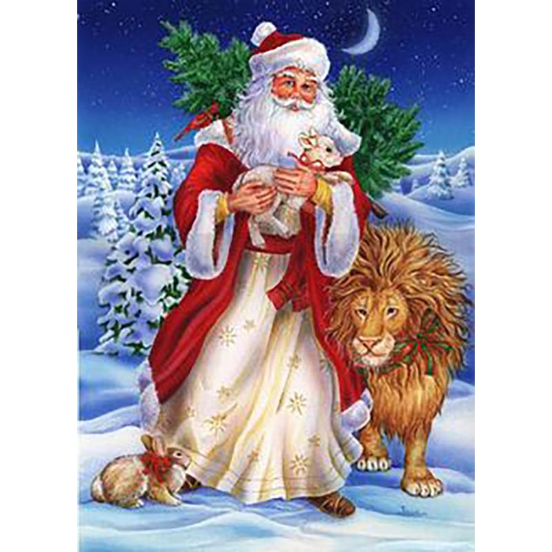 DIY 5d Elmas Boyama Tam Yuvarlak Matkap Noel Hediyesi Noel Baba Nakış El Sanatları Kitleri Resim Duvar Sanatı Ev Dekor