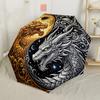 Yin-yang Dragons Harmony Outdoor Automatic Umbrella Retractable Design with 8-Rib Durability Compact Design Durable Everyday Carry Umbrella