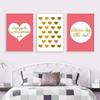 Valentine's Day Love White Gold Letter Decorative Painting Poster Bedroom Living Room Canvas Painting Cuadros Decoracion Salon