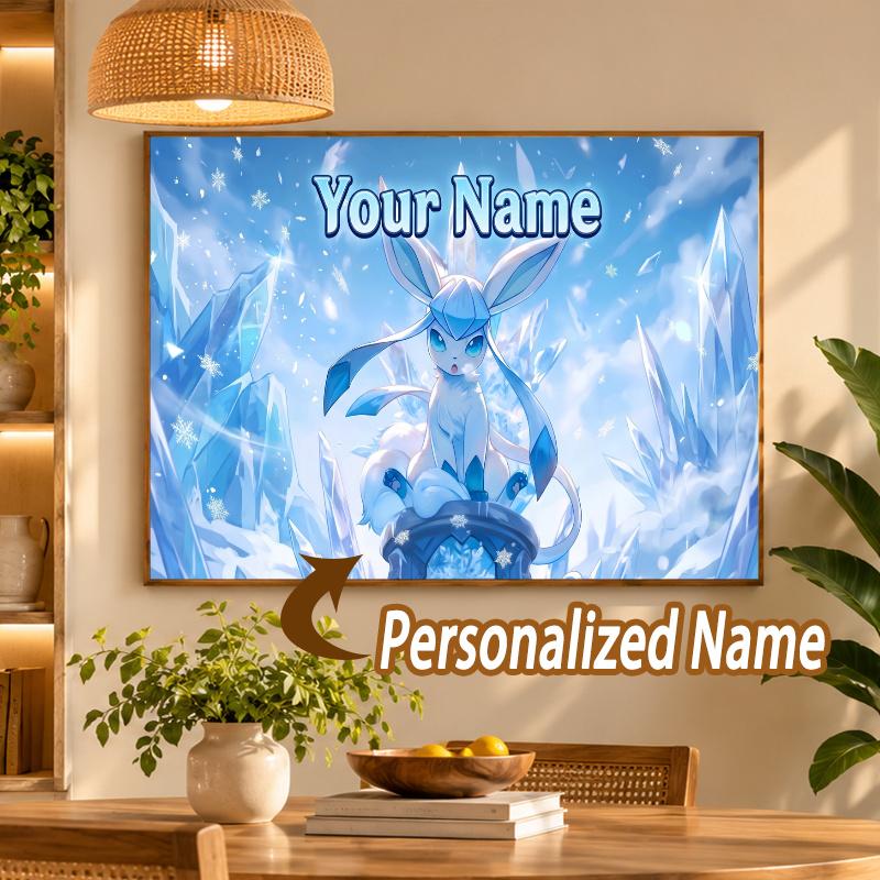 Glaceon Custom Name Diamond Painting Personalized 5D Full Drill DIY Diamond Art Home Decor