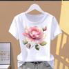 (Asian Size) lovely flower butterfly 90s Short Sleeve T-shirts Print O-neck Fashion Female Casual Women's Top T Clothing Graphic Tee