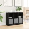 Sideboard in Black Oak Look 88.5 x 27.5 x 63.5 cm