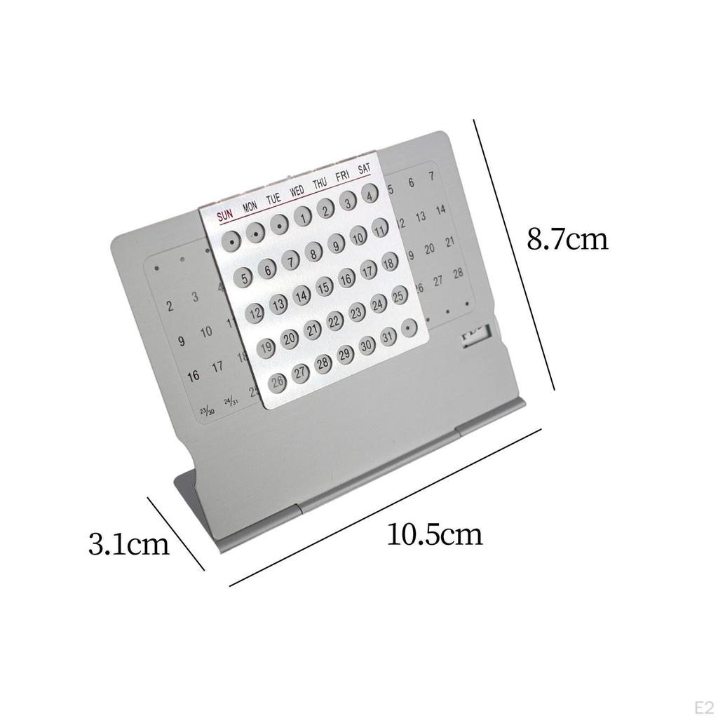 Reusable Desk Calendar Free Standing Business Supplies Monthly Planner Metal Perpetual for
