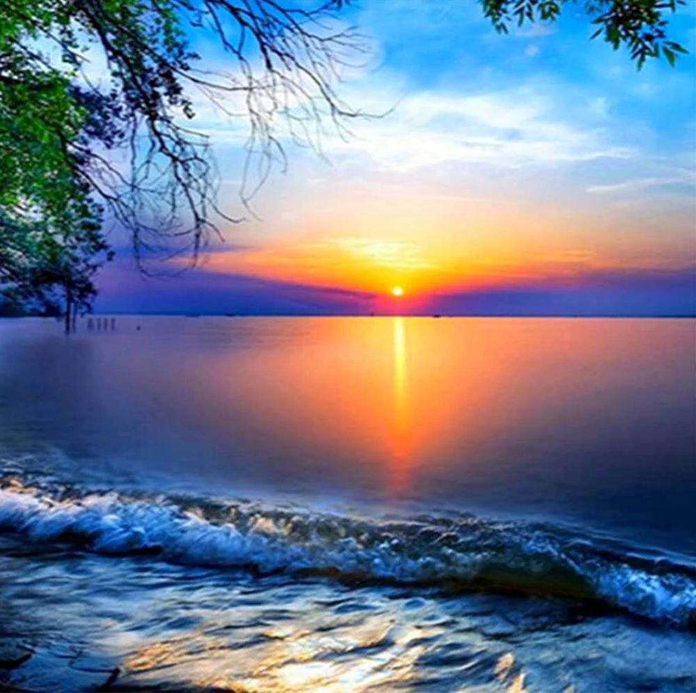 5D DIY diamantová malba Zvířecí sova Diamantové vyšívání Krajina Západ slunce Mozaika Křížkový steh Domácí dekorace Vánoční dárek