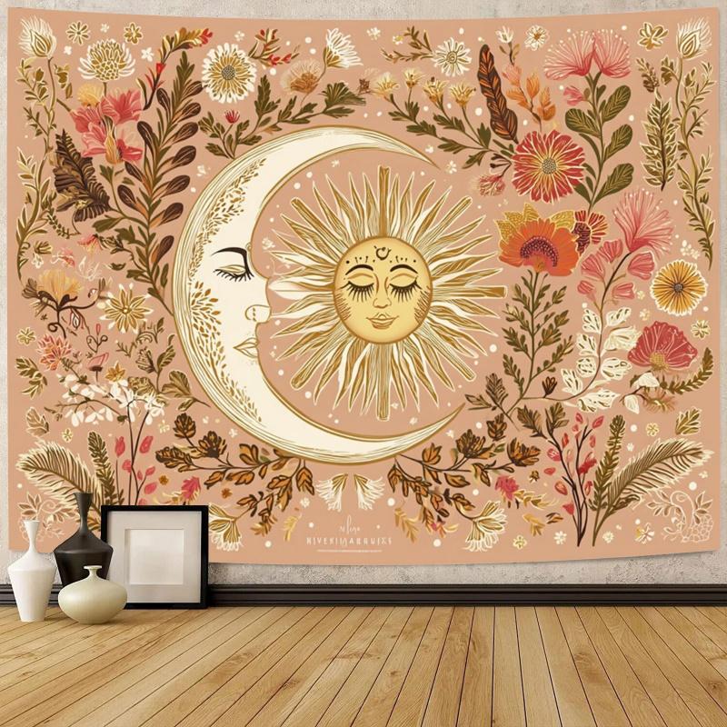VIKAMA Vintage Böhmischer Stil Wandteppich Traumhaftes Reich Wandbehang Banner Geeignet zum Aufhängen in Schlafzimmern und Wohnzimmern