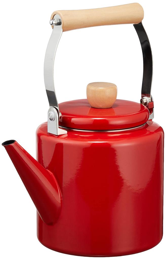 PEARL METAL Enamel Kettle Red IH Compatible Fesca 2.4L HB-929