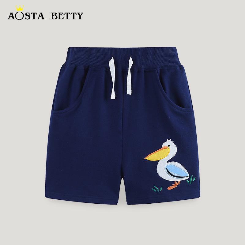 

Children s Summer Cartoon Pelican Embroidery Casual Shorts with Pockets 115cm