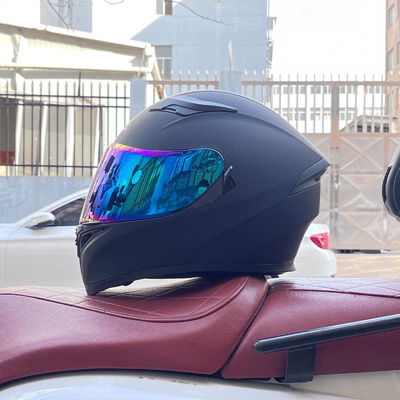 Motorcycle Helmet Full Helmet Can Be Equipped with Bluetooth Headset Men's Four-season Electric Bicycle Riding Helmet