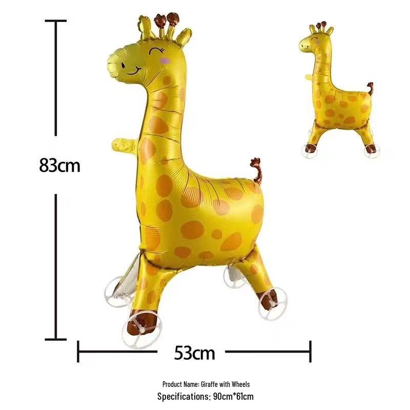 Kids' Wheeled Walking Balloon: Cartoon Dinosaur & Tiger