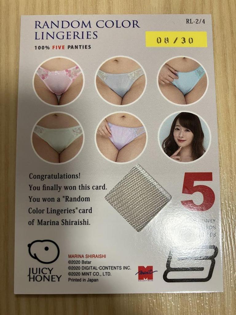 [USED] Marina Shiraishi Collection Card Lingerie Card JYUTOKU
