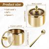 10oz Sugar Jar 304 Stainless Steel Seasoning Container with Clear Glass Lid&Spoon Multifunctional Pot for Salt Candy Coffee Bean
