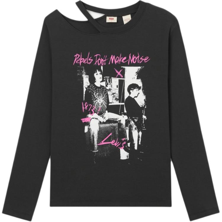 

Levis Свободный крой Повседневный С принтом Удобный Свитшот с длинным рукавом Женский свитшот Черный 002YM-0000 M