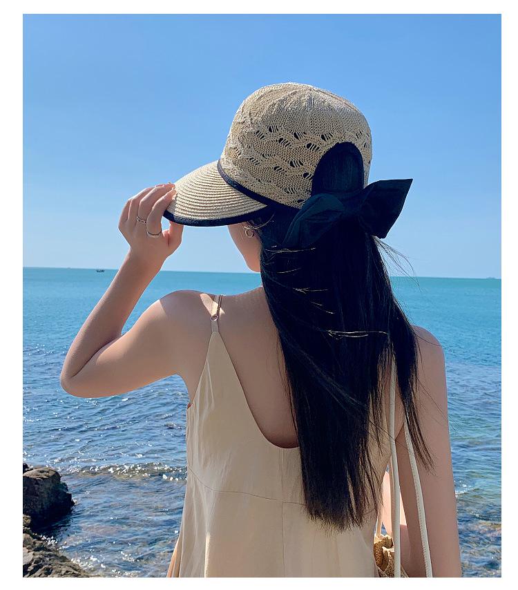 Korean Style Women's Foldable Wide Brim Sun Hat - UV Protection & Breathable Straw for Summer