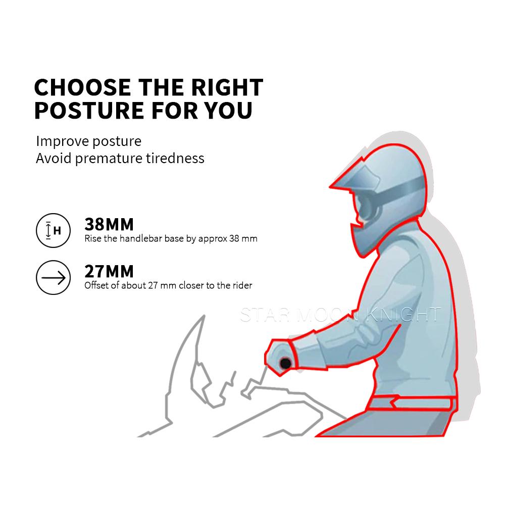 Motorcycle Handlebar Riser Drag Handle Bar Clamp Extend Adapter For BMW R1300GS R 1300 GS 2024-