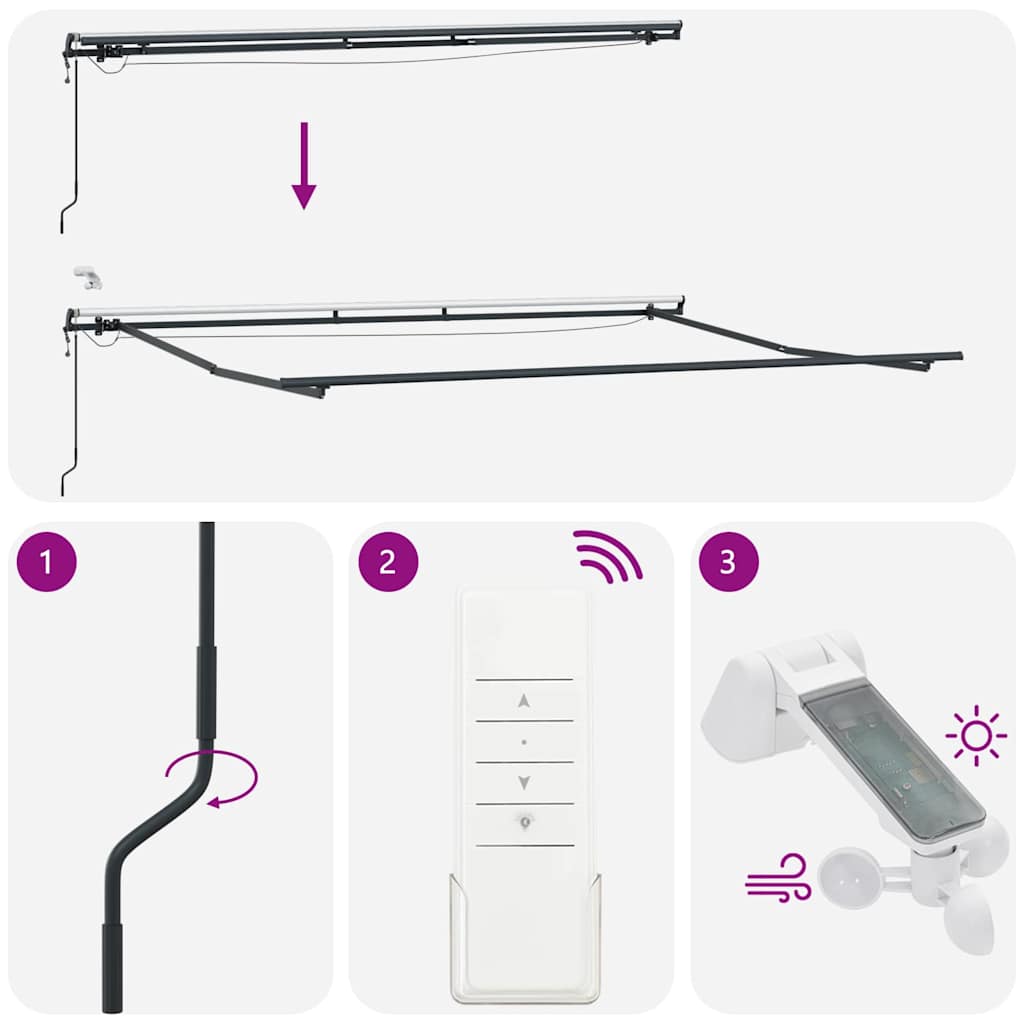 Retractable Awning Multicolor 400 X 350 Cm Polyester