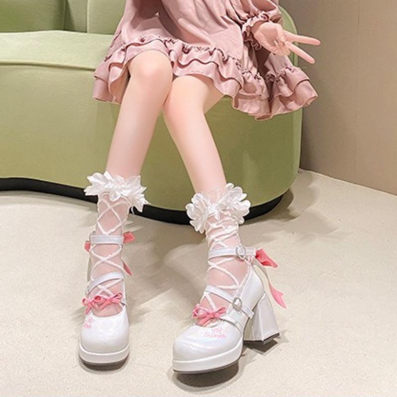 Fashion Shoes for Women Cute Sweet Japanese JK Lolita Single Shoes High Quality Bow Platform High Heels Women's Mary Jane Shoes Tacones