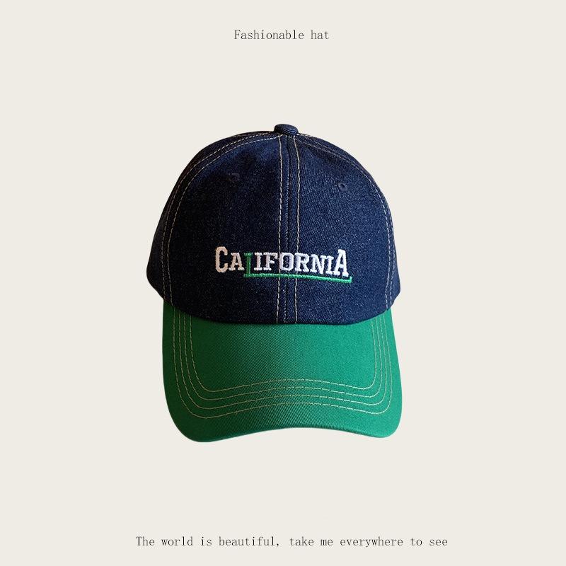 Color Matching Letters Fashion Casual Versatile Baseball Cap Women's Spring Travel Sunshade Cap