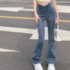 Frühling 2022 frauen mode hohe taille frauen Breite bein jeans dünne dünne frau denim Flare Hosen jean mom jeans hosen
