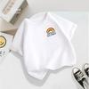 Jungen Mädchen T-Shirt Sommer Baumwolle Kurzarm T-Shirt Trendiges Regenbogen Design Kinder T-Shirt Mode Kinder Kleinkind Oberteile Zurück zur Schule