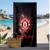 Manchester United Personalizovaný Potisknutý Plážový Ručník Fotbalové Logo Podpora Vlastní Jméno Text Absorpční Ručník Pro Sport Cestování Speciální Dárek