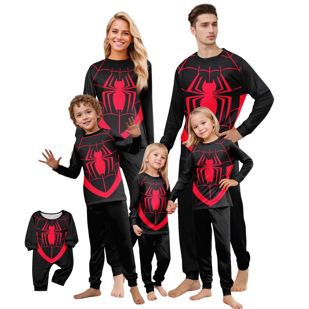 Long Sleeve Top and Pants Set Comfortable Homewear with Printed Design Suitable for Family Matching Pajamas Soft Fabric Loungewear