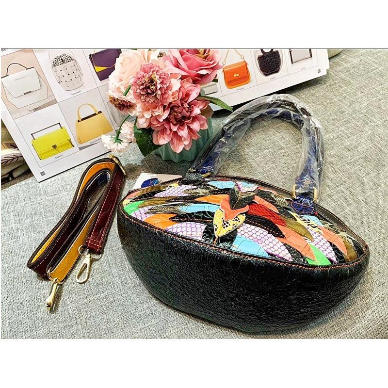 Bag Women'S Dumpling Bag Crossbody Bag Ethnic Style Splicing Handbag Women'S Shoulder Bag