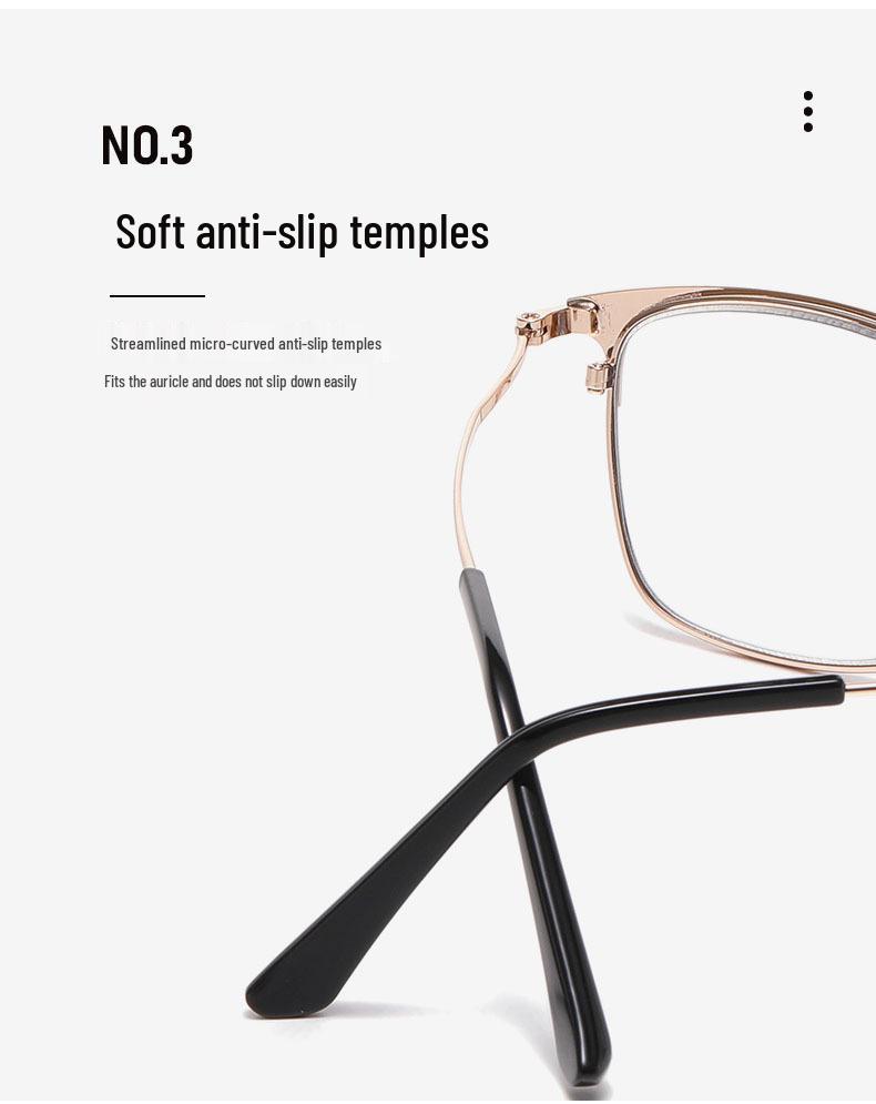New Men's Anti-Blue Light Metal Reading Glasses - High Definition for Middle-aged and Elderly