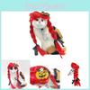 Cute Red Cat And Dog Wig Set With Stylish Braids And Glasses Perfect For Halloween Festivities