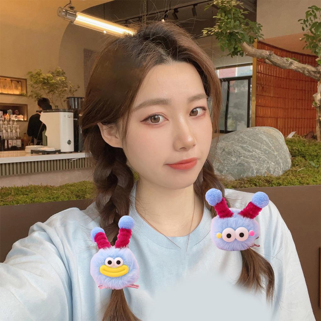 Furry Cartoon Plush Hair Clip Little Monster Barrettes Duckbill Hairpin for Women and Girl Party Accessories Headwear