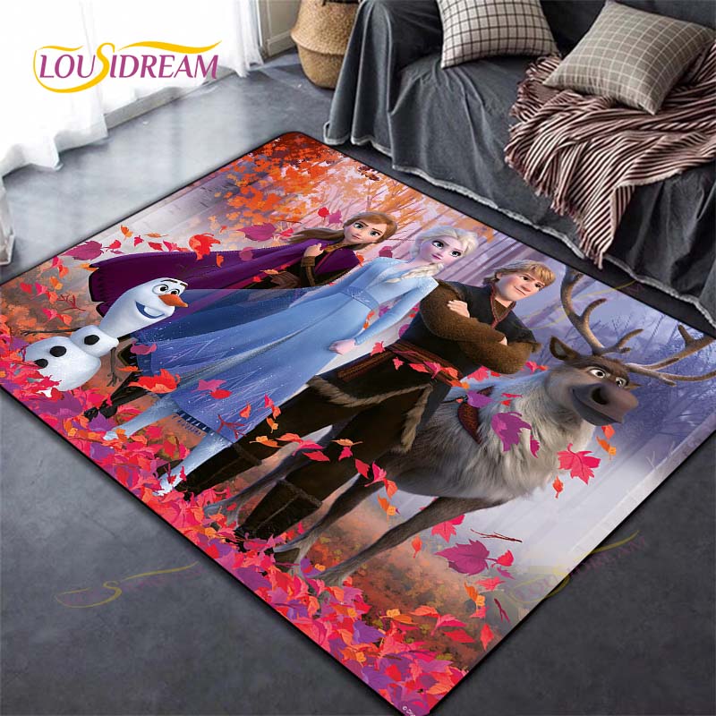 Frozen Carpet Anime Rug Kids Carpets Living Room Tea Table Mats Bedroom Rug Washable Floor Mats Household Area Mat Cute Rug
