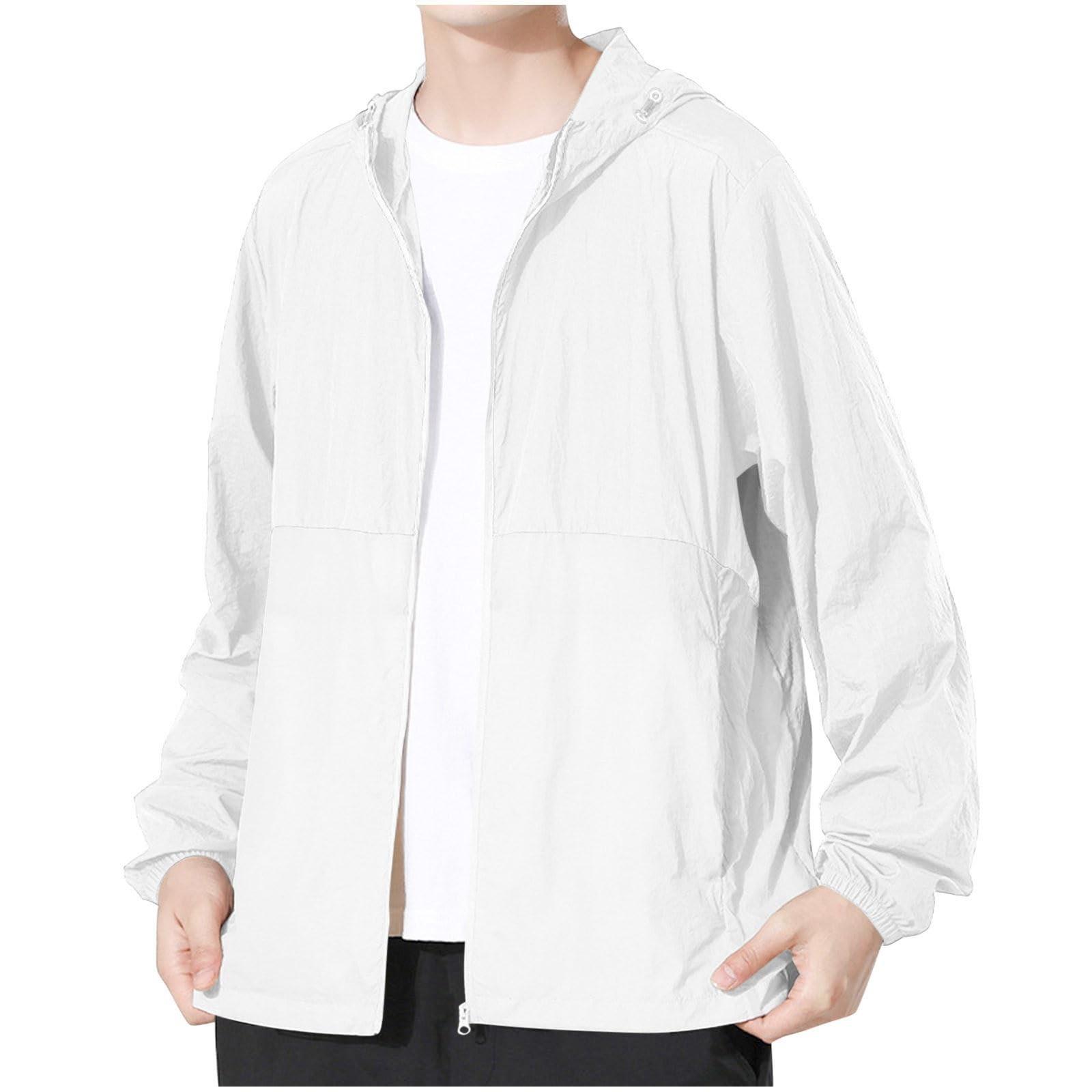 

Мужские рубашки-куртки длинные сухие на молнии худи стильные повседневные спортивные рубашки S белый