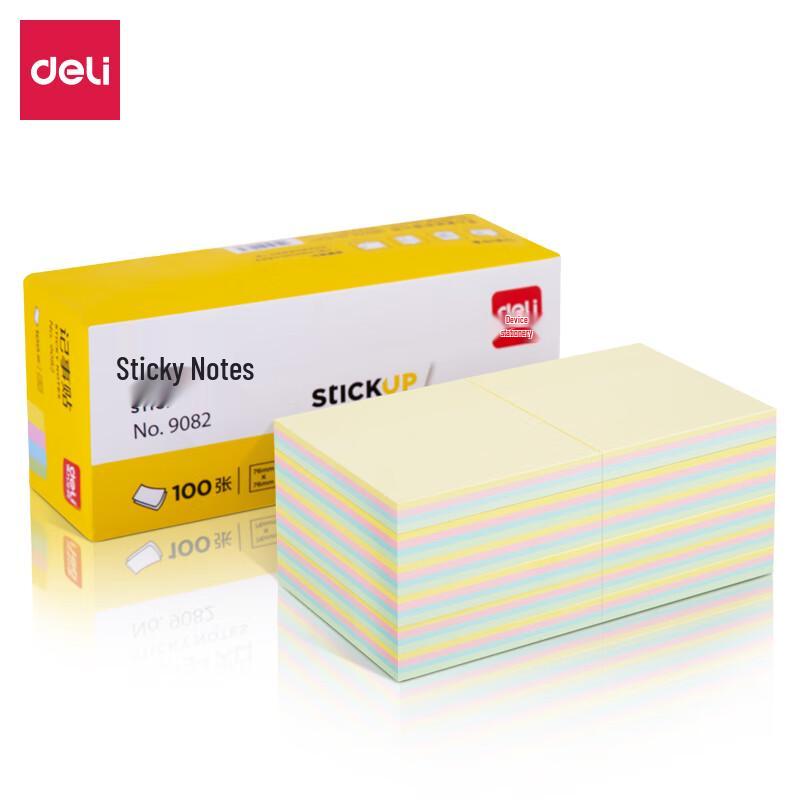 Deli 76x76mm Colorful Sticky Notes, 12-Pack