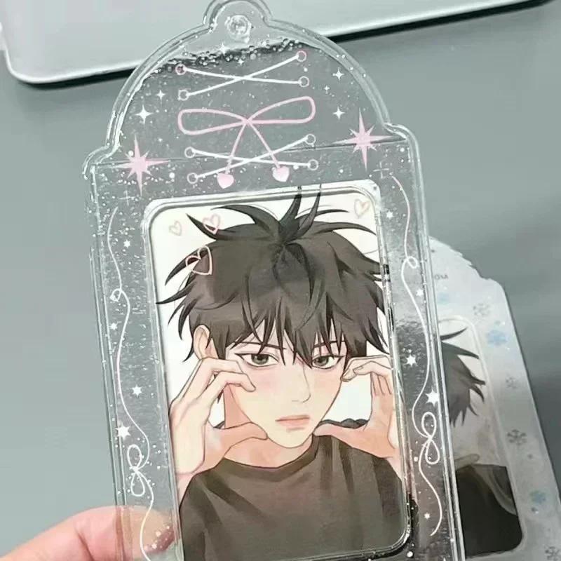 Original Design Summer Cheery Smoothie PVC Picture Frames with Chain Cute Ice Cream Photocard Holder for 3 Inch Kpop Card 2025