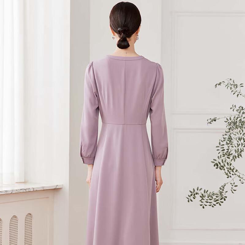 JESSIE Elegant V-Neck Long-Sleeve Dress