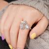 Opening adjustable ring, geometric water drop square ring, light luxury design Internet celebrity style