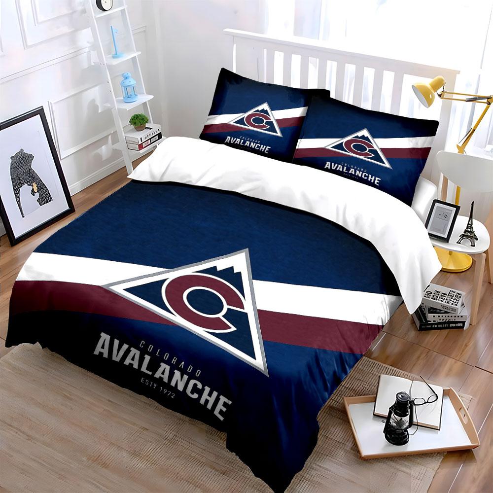 Colorado Avalanche Bedding Set Bedding Duvet Cover Set Duvet Cover Pillowcases (1 * Duvet Cover 2 * Pillowcases, Without Duvet Insert)
