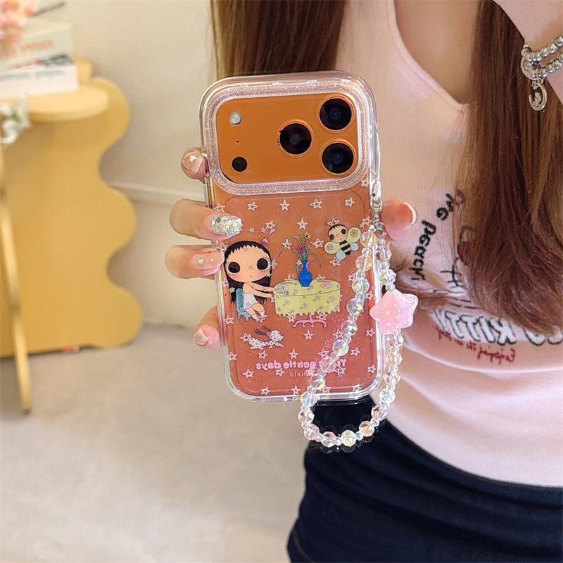 Hobby Cartoon Glitter Jade Phone Case for iPhone 17, 16 Pro Max, 15, 14