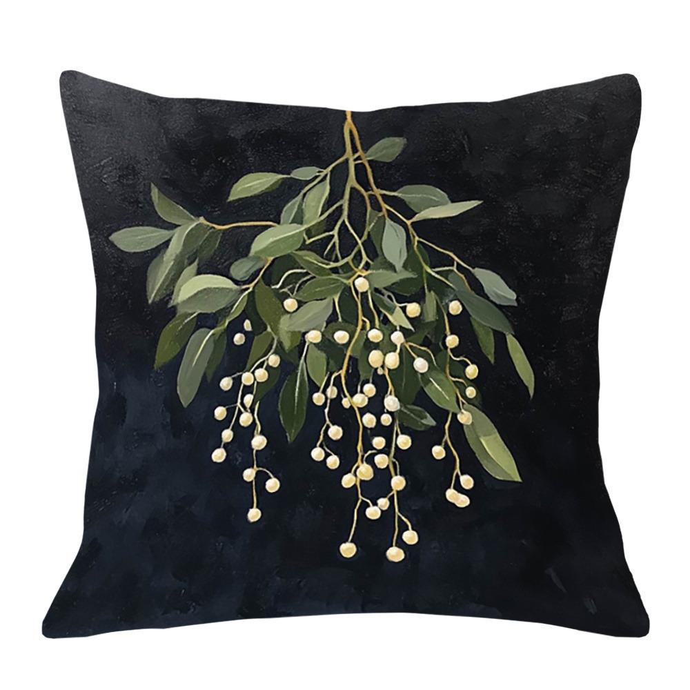 

French Christmas pendant black pillowcase, 18x18 inches, polyester lint 40x40cm/16x16inch