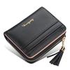 Women's short wallet, multi-card driver's license change bag, fashionable tassel snap buckle women's bag